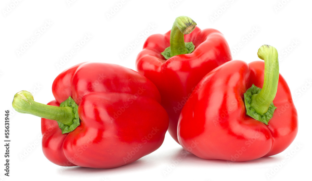 Red pepper isolated on white background closeup Red pepper isolated on white background closeup