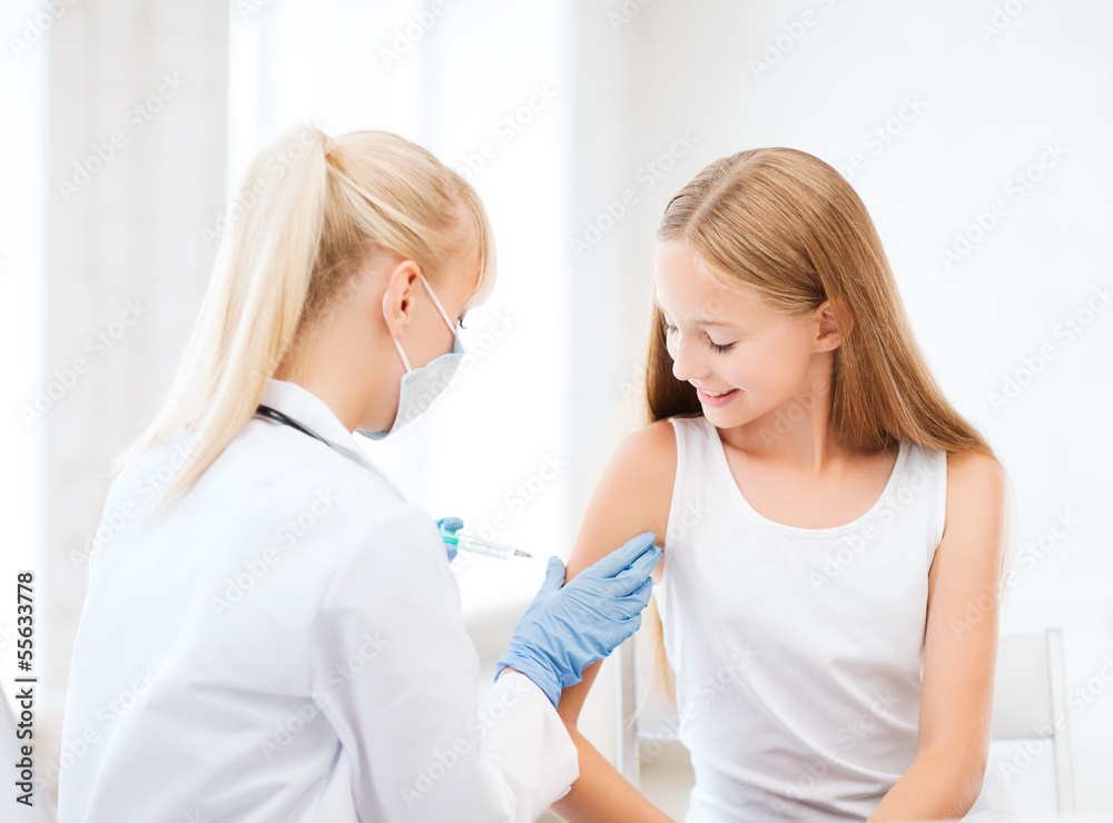 doctor doing vaccine to child in hospital doctor doing vaccine to child in hospital
