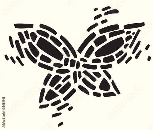 Applicative solution butterfly. Stylized sign