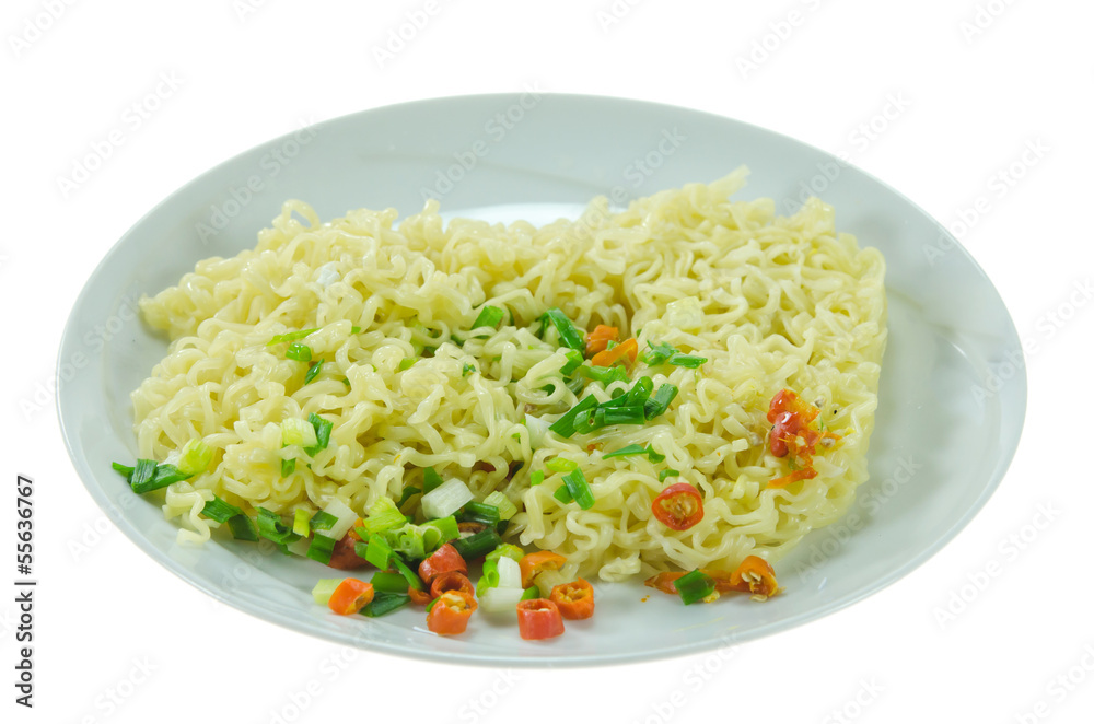 cooked instant noodles cooked instant noodles