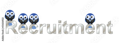 Recruitment text with bird workers