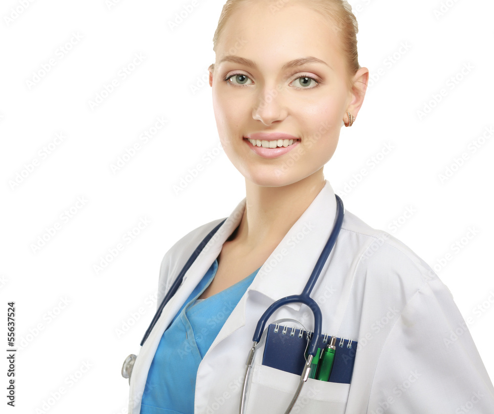 Smiling medical doctor woman with stethoscope Smiling medical doctor woman with stethoscope