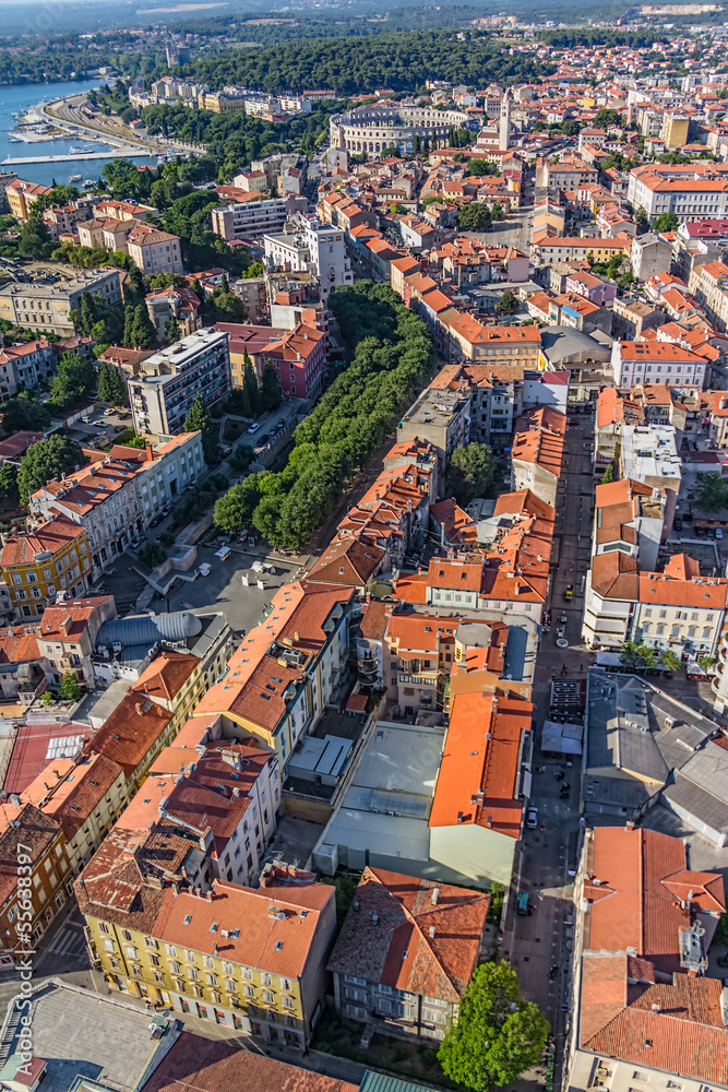 Aerial panorama of Pula