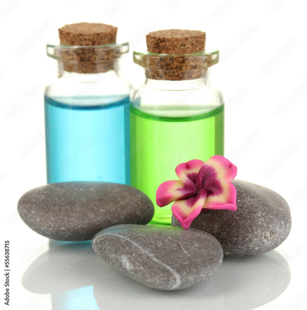 Bottles with basics oils isolated on white Bottles with basics oils isolated on white