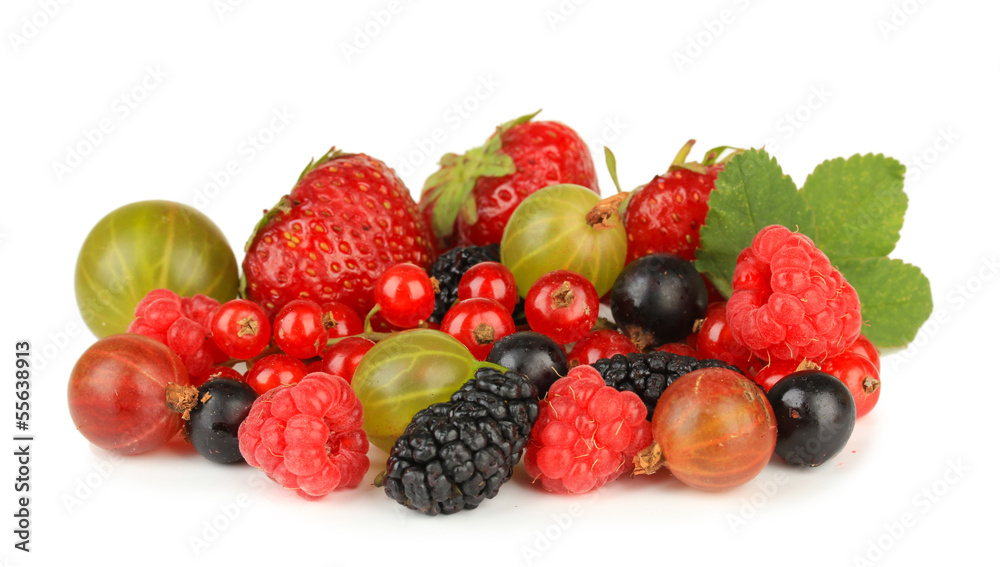 Ripe berries isolated on white Ripe berries isolated on white