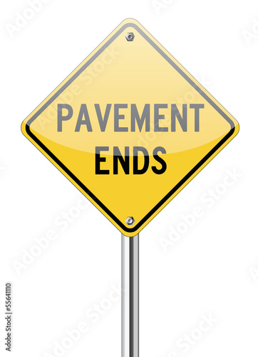 Pavement ends sign photo