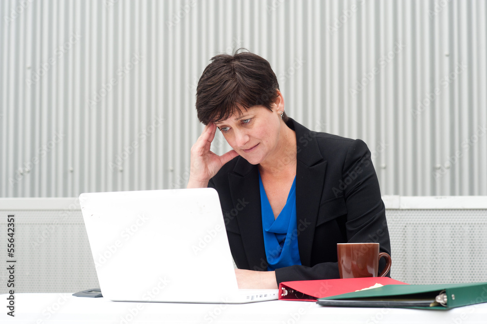 businesswoman under stress, fatigue, and headache businesswoman under stress, fatigue, and headache