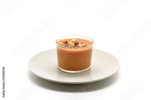 glass with gazpacho, Spanish traditional food photo