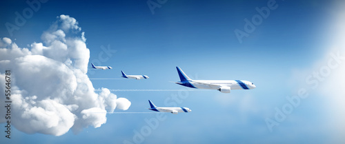 Fotografie Airplanes fly away