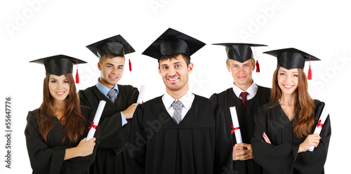 Young graduates isolated on...