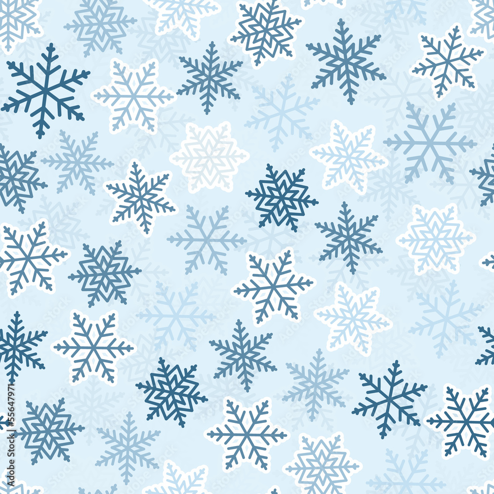Winter seamless pattern, ornamental snowflakes. Winter seamless pattern, ornamental snowflakes.