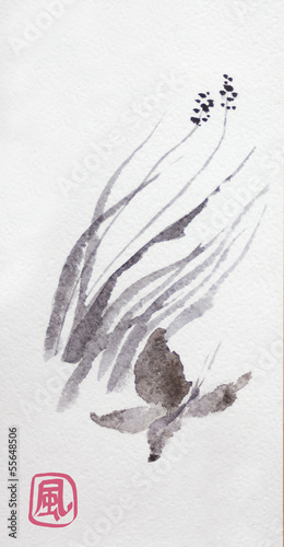Butterfly in wind