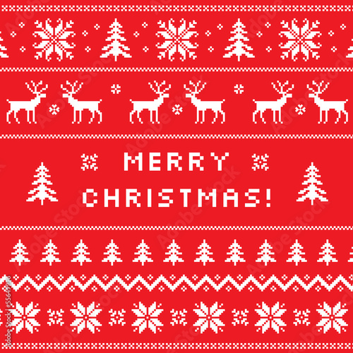 Merry Christmas greeting card, sweater design