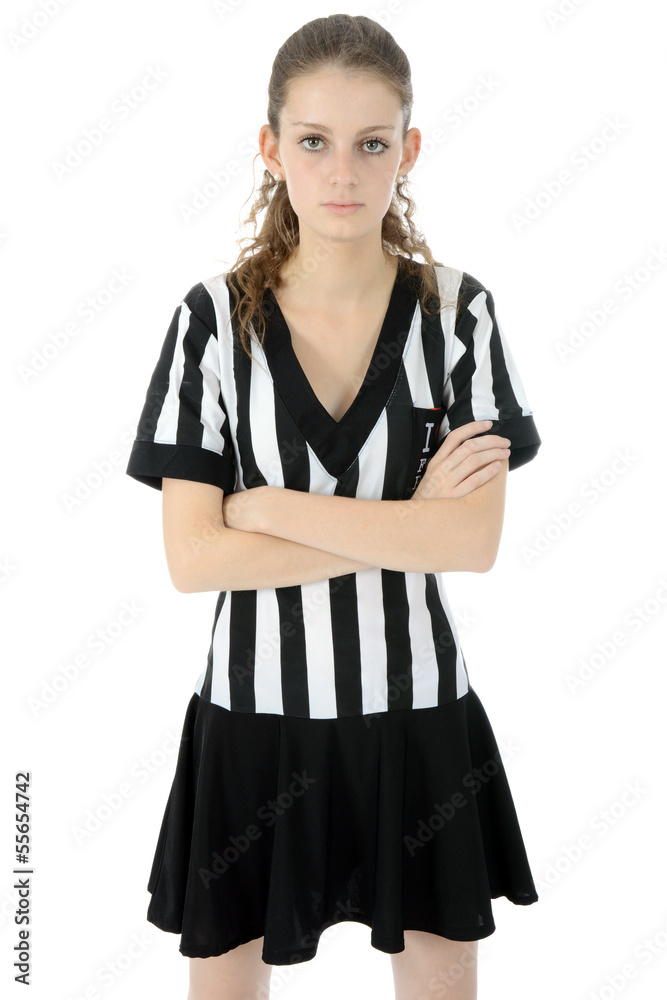 Teenager in Schiedrichter-Kostüm Teenager in Schiedrichter-Kostüm