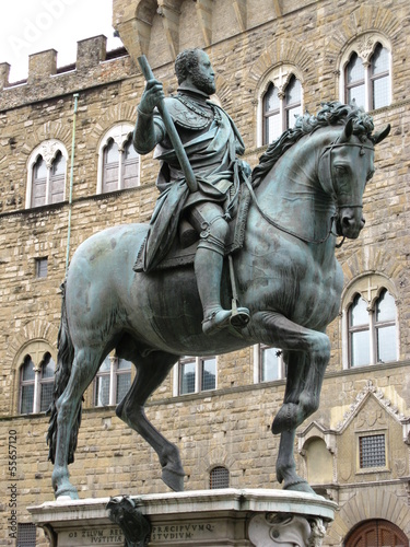 The equestrian statue of Cosimo I de Medici in Florence