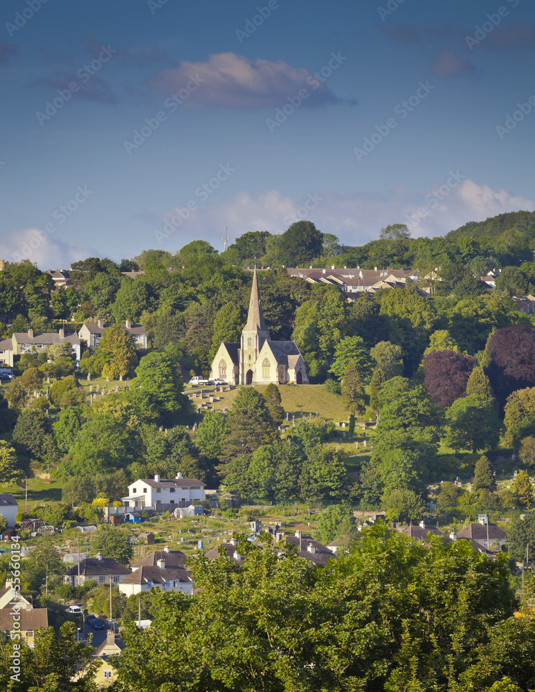Church and idyllic rural, Cotswolds UK