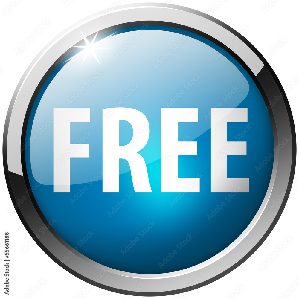 Free Round Blue Metal Shiny Button Free Round Blue Metal Shiny Button