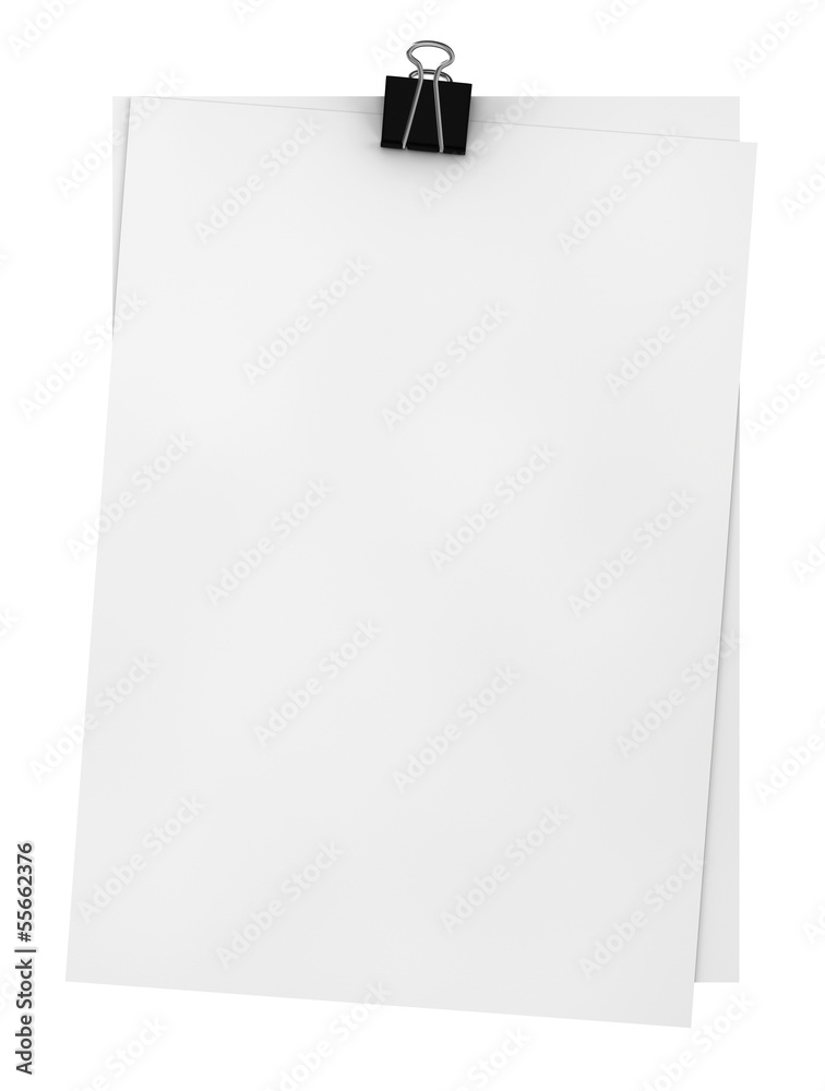 Sheets of paper with clip Sheets of paper with clip