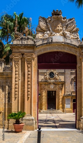Palazzo Vilhena entrance in Mdina, Malta