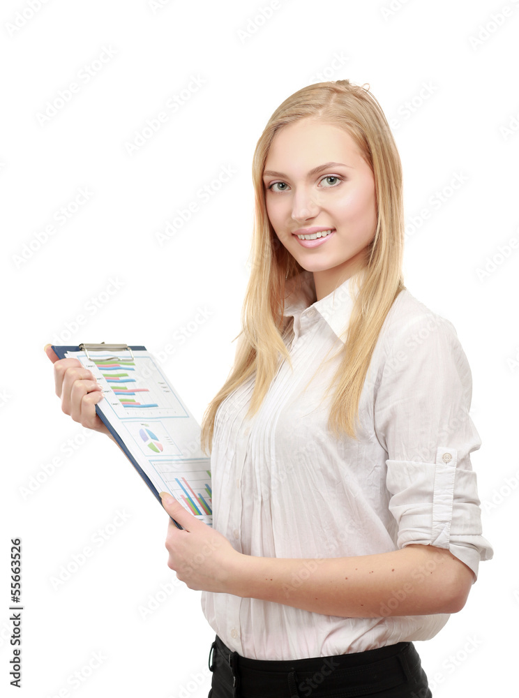 Portrait of the business woman with folder Portrait of the business woman with folder