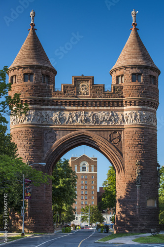Gate in Bushnell Park in Hartford, Connecticut photo