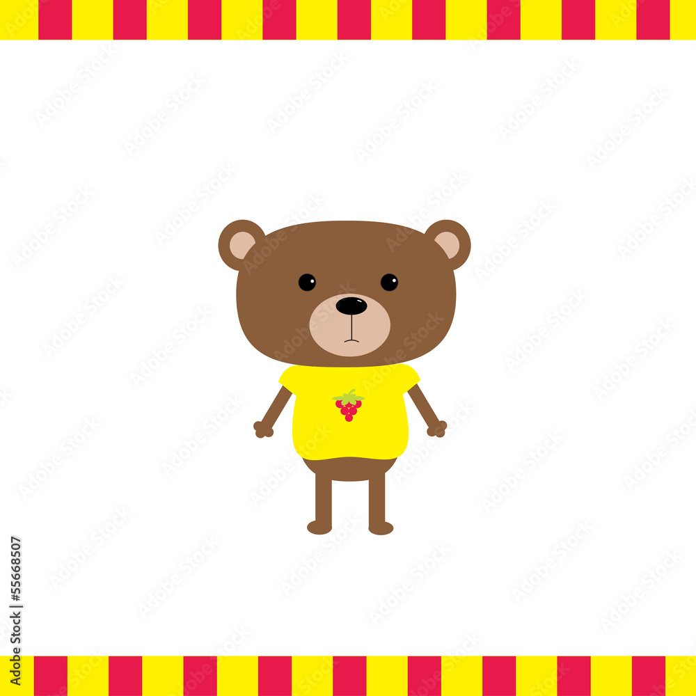 Fototapeta premium Cartoon bear boy card
