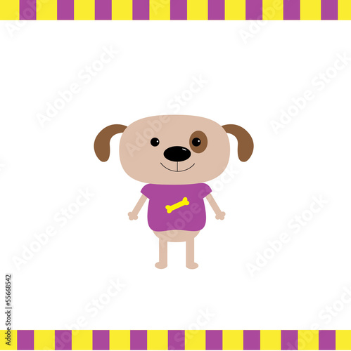 Cartoon dog boy card © worldofvector