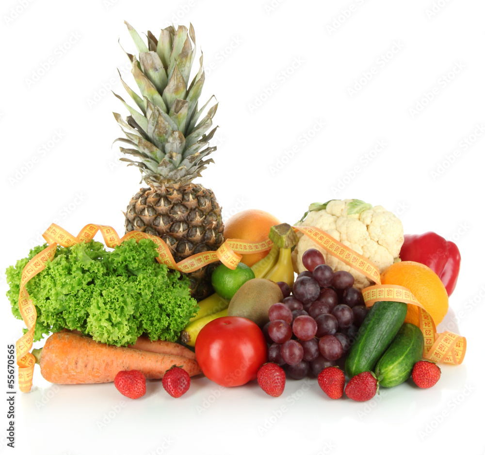 Fresh vegetables isolated on white Fresh vegetables isolated on white