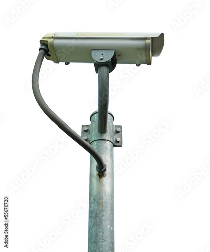 Security camera isolated on white background