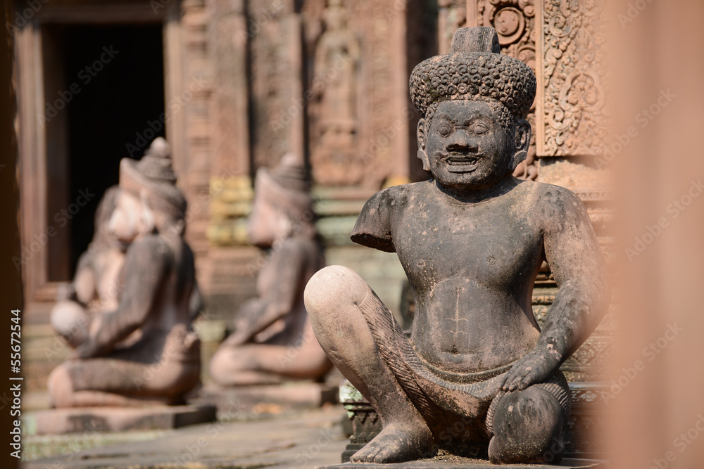 Carving of mandapa at Banteay Srei, Cambodia