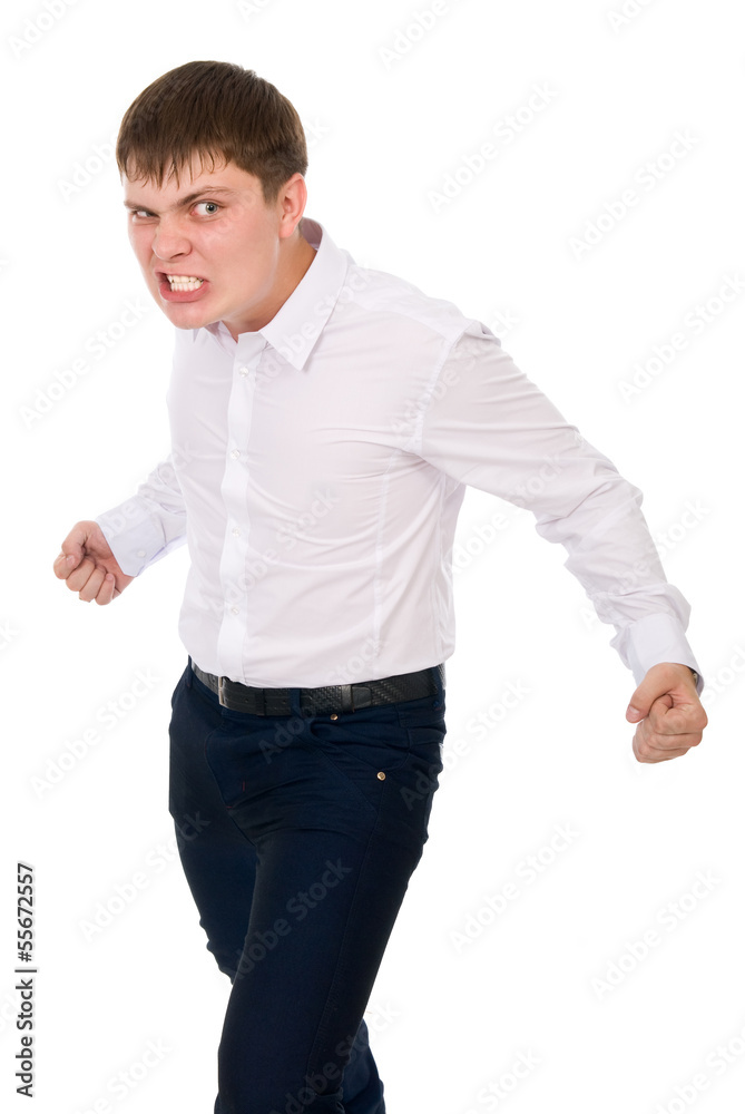 Angry man with bared teeth. Angry man with bared teeth.