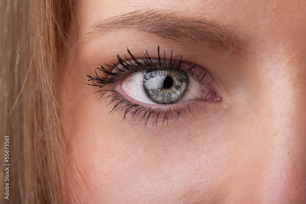Fototapeta premium Portrait of a pretty girl close up eye