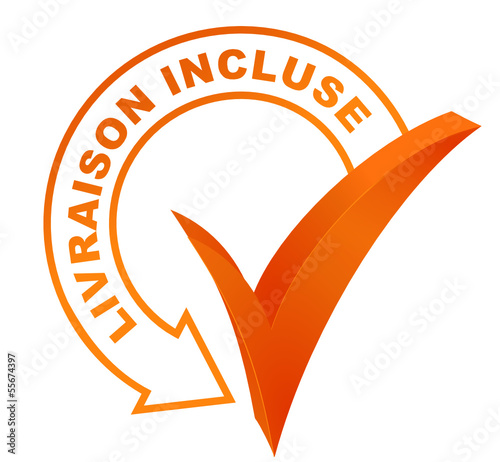 livraison incluse sur symbole validé orange photo