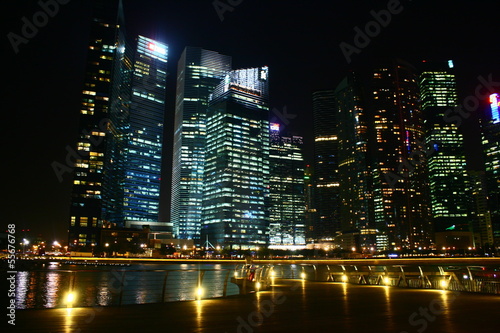Singapore Business,  Marina Bay Financial Center, Night © teoyeekhai