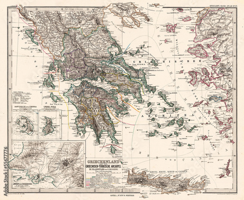 Foto Greece vintage map