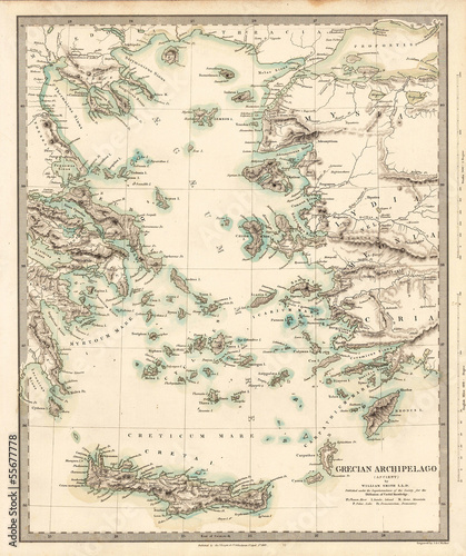 Greece vintage map photo