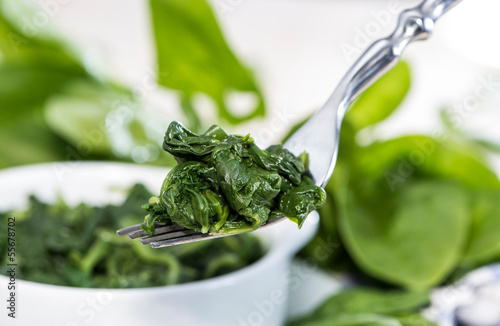 Portion of cooked Spinach