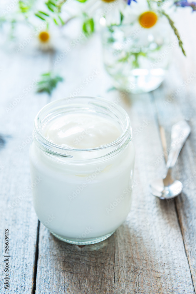 Yogurt in jar Yogurt in jar