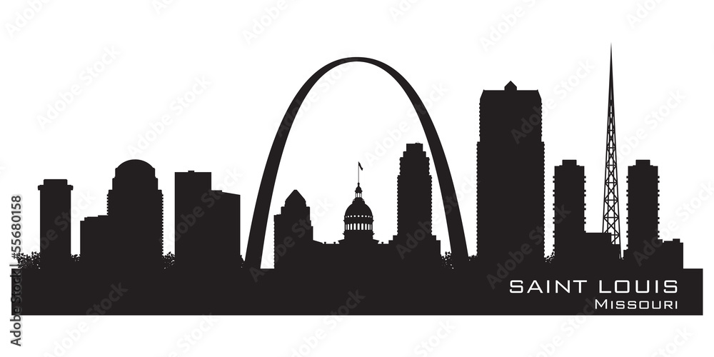 Fototapeta premium Saint Louis Missouri city skyline vector silhouette