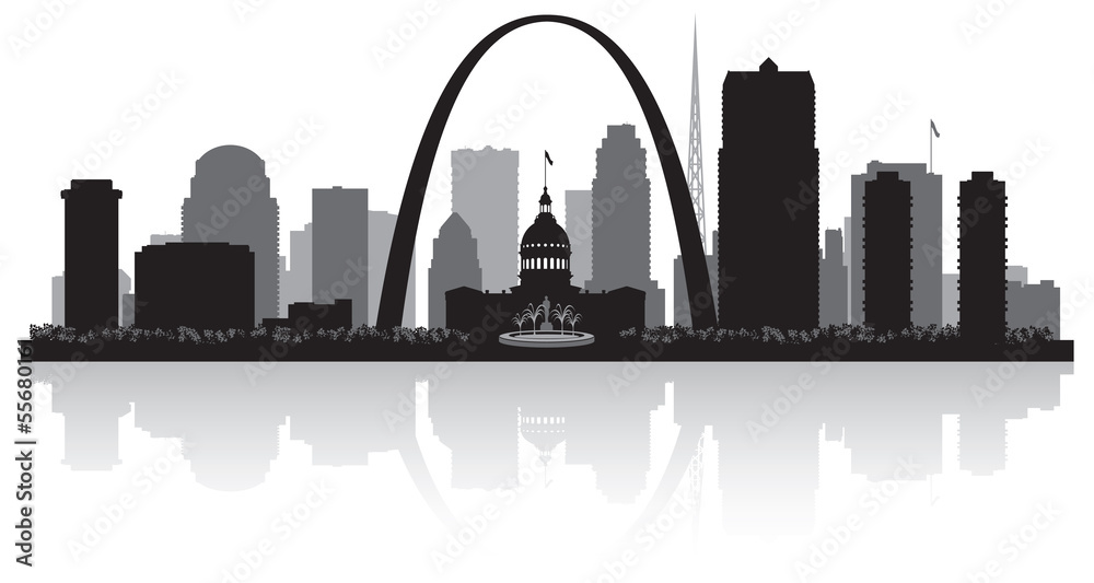 Saint Louis Missouri city skyline silhouette