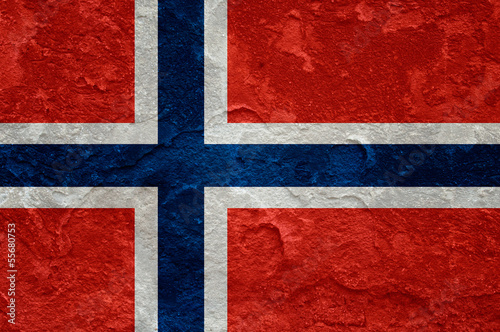 Norway flag on grunge concrete wall