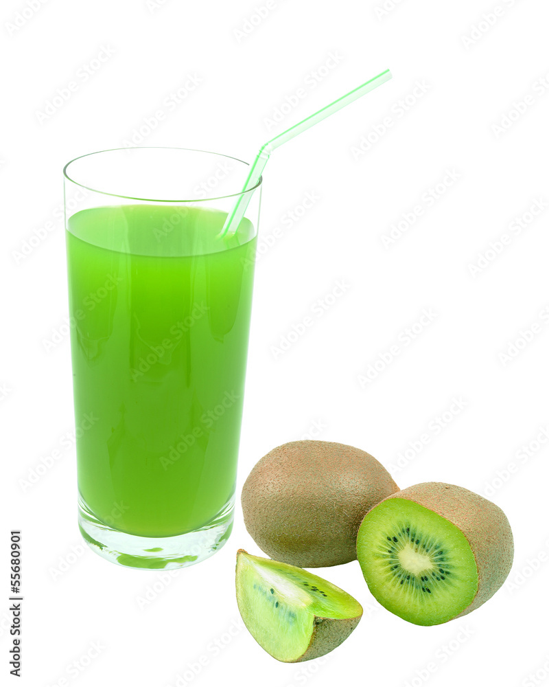 kiwi juice on white background kiwi juice on white background