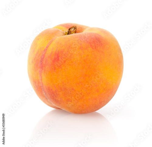 Ripe Peach Isolated on White Background