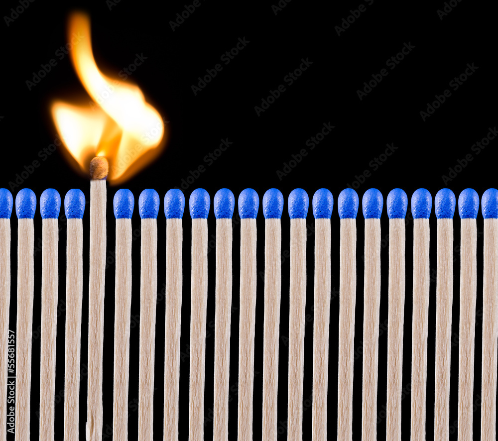 Blue safety matches Blue safety matches
