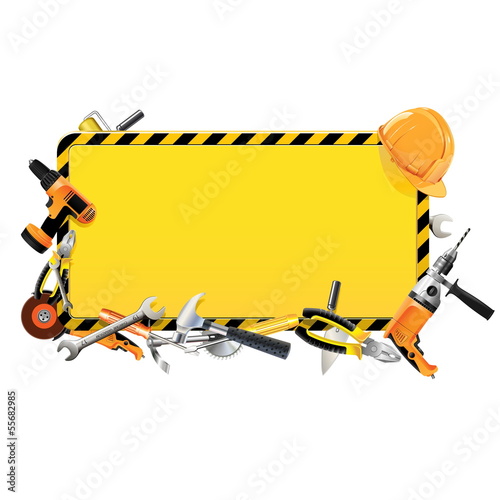 Vector Construction Frame with Tools