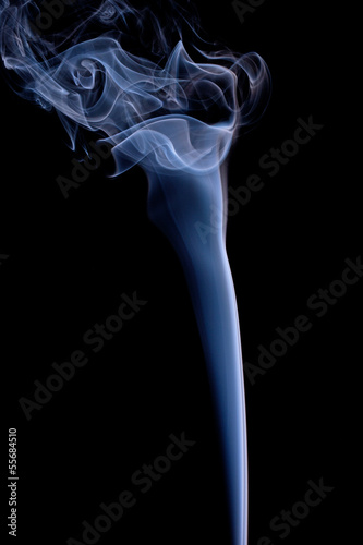 Canvas Print Smoke or Steam Rising against a Black Background