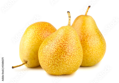 Three ripe yellow pears