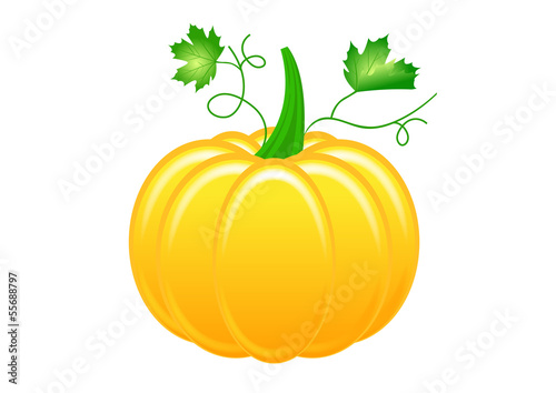 Halloween - citrouille avec feuilles