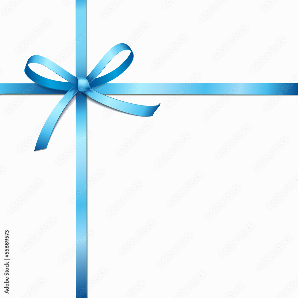 Blaue Schleife - Überkreuz