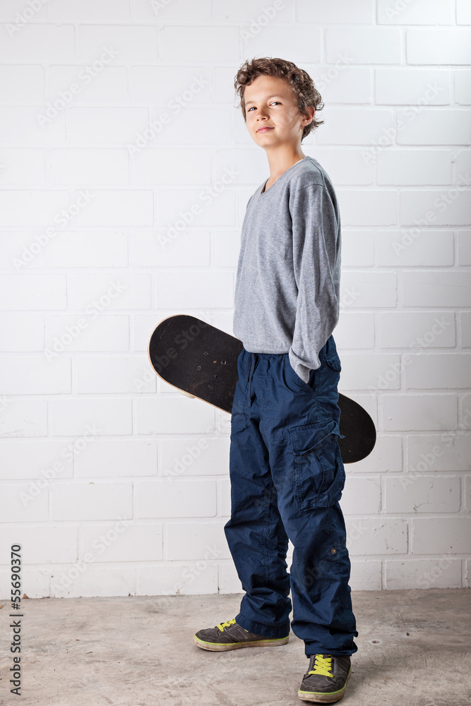Cool Boy and his skateboard Cool Boy and his skateboard